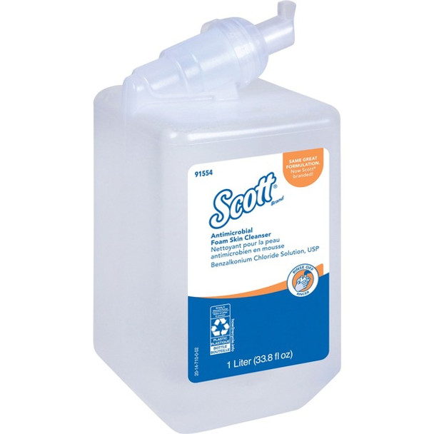 Kleenex Antimicrobial Foam Skin Cleanser - 33.8 fl oz (1000 mL) - Push Pump Dispenser - Skin - Moisturizing - Antibacterial - Clear - Hygienic, Unscented - 6 / Carton