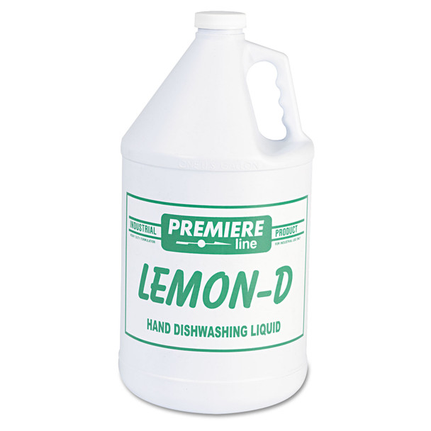 Lemon-D Dishwashing Liquid, Lemon, 1 gal, Bottle, 4/Carton