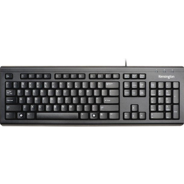 Kensington Keyboard for Life - Cable Connectivity - USB Interface - 104 Key - English - Computer - Membrane Keyswitch - Black