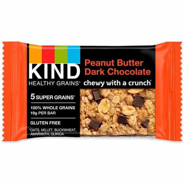 KIND Healthy Grains Bars - Trans Fat Free, Gluten-free, Low Sodium, Cholesterol-free - Peanut Butter Dark Chocolate - 1.20 oz - 15 / Box