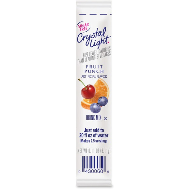 Crystal Light On-The-Go Fruit Punch Mix Sticks - 0.16 oz - Stick - 30 / Box