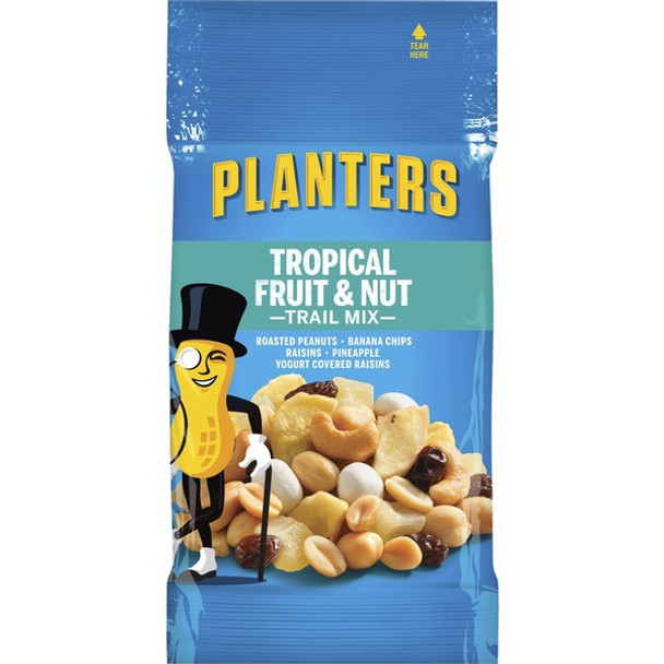 Hormel Foods Tropical Fruit & Nut Trail Mix - Gluten-free, No Artificial Color, Preservative-free, No Artificial Flavor - Tropical Fruit & Nut - 2 oz - 72 / Carton
