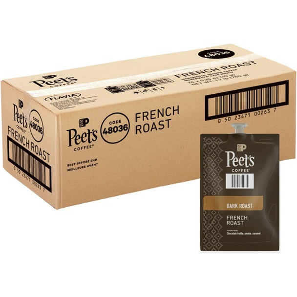 Peet's Freshpack French Roast Coffee - Compatible with Flavia Aroma, Flavia Barista, FLAVIA Creation 600, Flavia Creation 500, Flavia Creation 200, Flavia Creation 150, Flavia Creation 300 - Dark - 76 / Carton