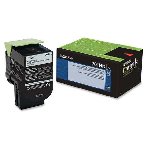 Lexmark Unison 701HK Toner Cartridge - Laser - High Yield - 4000 Pages - Black - 1 Each