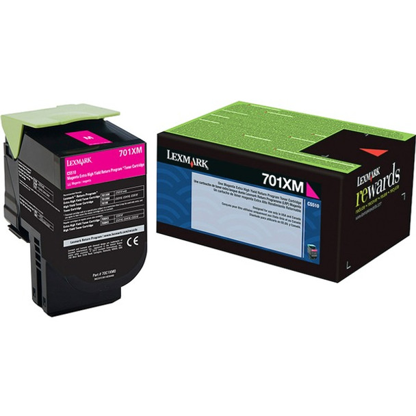 Lexmark Unison 701XM Toner Cartridge - Laser - Extra High Yield - 4000 Pages - Magenta - 1 Each