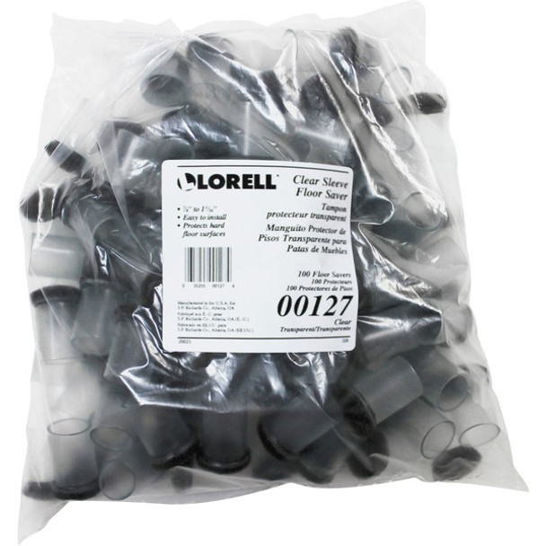 Lorell Clear Sleeve Floor Protectors - Clear, Transparent - 100/Bag