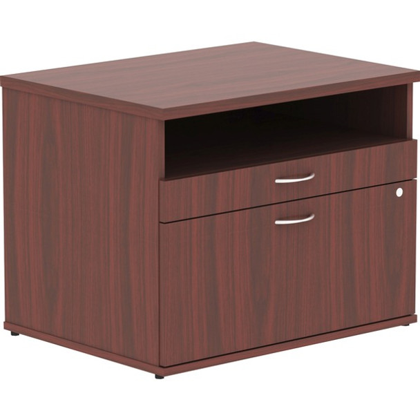 Lorell Relevance Series Mahogany Laminate Office Furniture Credenza - 2-Drawer - 29.5" x 22"23.1" - 2 x File Drawer(s) - 1 Shelve(s) - Finish: Mahogany, Laminate