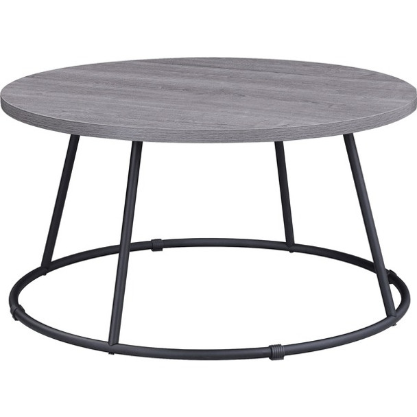 Lorell Round Coffee Table - For - Table TopRound Top - Powder Coated Four Leg Base - 4 Legs x 1" Table Top Thickness x 31.50" Table Top Diameter - 16.75" Height - Assembly Required - Weathered Charcoal - 1 Each