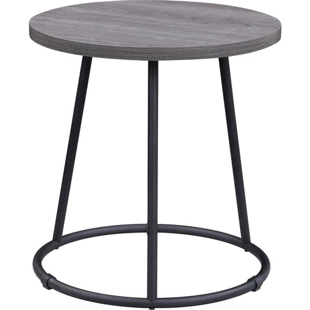 Lorell Round Side Table - For - Table TopRound Top - Powder Coated Four Leg Base - 4 Legs x 1" Table Top Thickness x 19" Table Top Diameter - 19.75" Height - Assembly Required - Weathered Charcoal - 1 Each