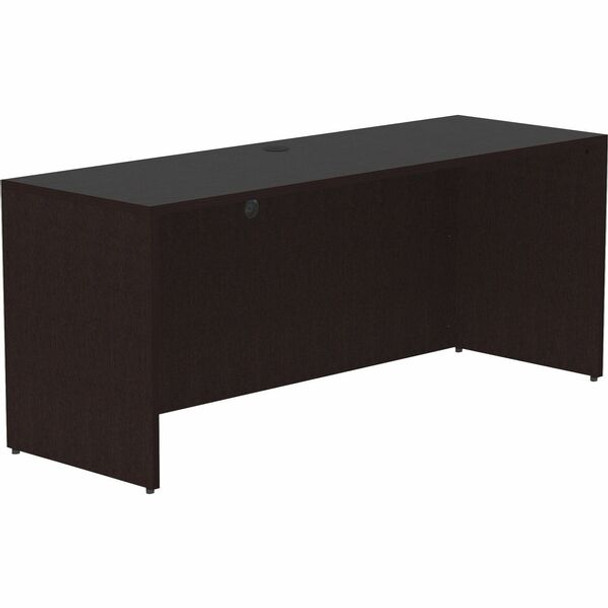 Lorell Essentials Espresso Laminate Credenza Shell - 72" x 24"29.5" Credenza Shell, 1" Top - Finish: Espresso, Silver Brush