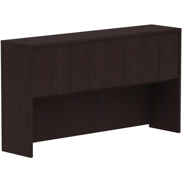 Lorell Espresso Laminate Desk - 66" x 15"36" - 4 Door(s) - Finish: Espresso Laminate