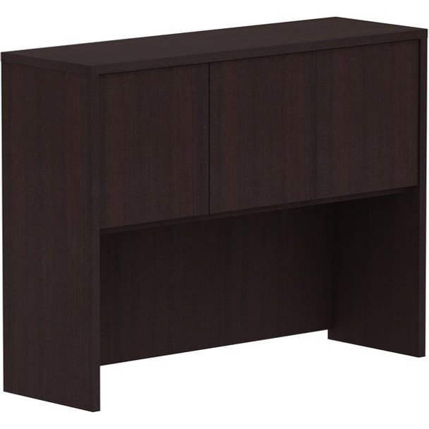 Lorell Espresso Laminate Desk - 48" x 15"36" - 3 Door(s) - Finish: Espresso Laminate