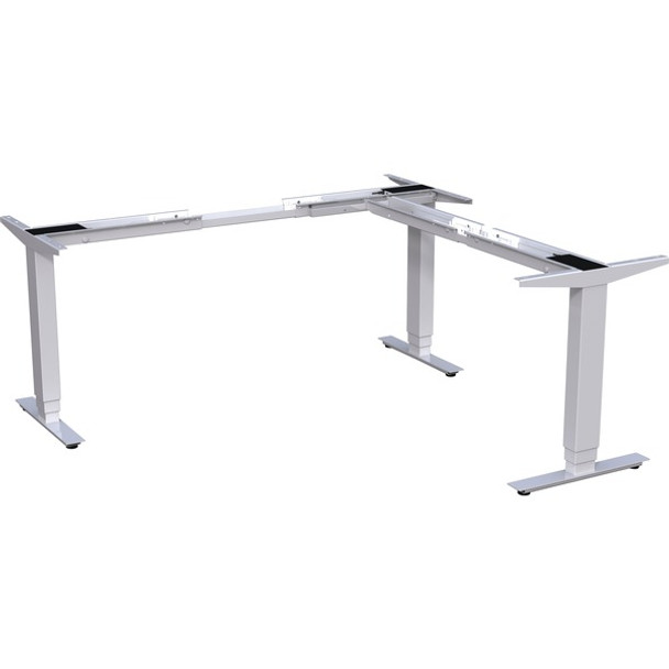 Lorell Quadro Workstation Sit-to-Stand 3-Leg Base - Silver Three Leg Base - 3 Legs - 24" to 50" Adjustment - 50" Height - Assembly Required - 1 Each