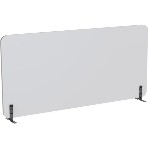 Lorell Acoustic Desktop Privacy Panel - 59" Width x 23.6" Height - Polyester Fiber - Light Gray - 1 Each