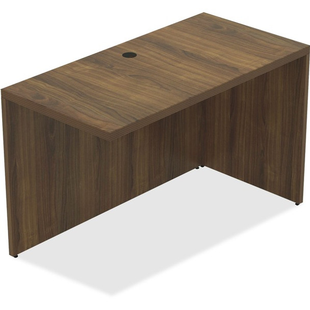 Lorell Chateau Series Walnut Laminate Desking Return - 47.3" x 23.6"30" Desk, 1.5" Top - Reeded Edge - Material: P2 Particleboard - Finish: Walnut, Laminate - For Office