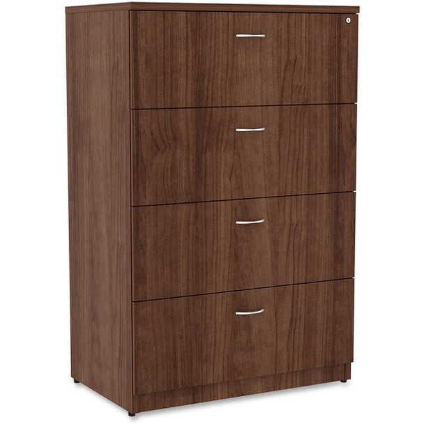 Lorell Essentials Lateral File - 4-Drawer - 1" Top, 35.5" x 22"54.8" - 4 x File Drawer(s) - Finish: Walnut Laminate