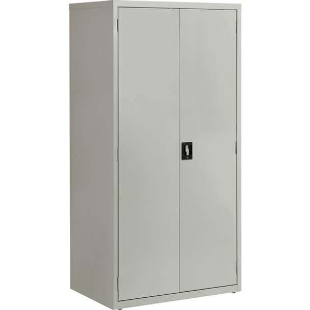Lorell Storage Cabinet - 24" x 36" x 72" - 5 x Shelf(ves) - Hinged Door(s) - Sturdy, Recessed Locking Handle, Removable Lock, Durable, Storage Space - Light Gray - Powder Coated - Steel - Recycled