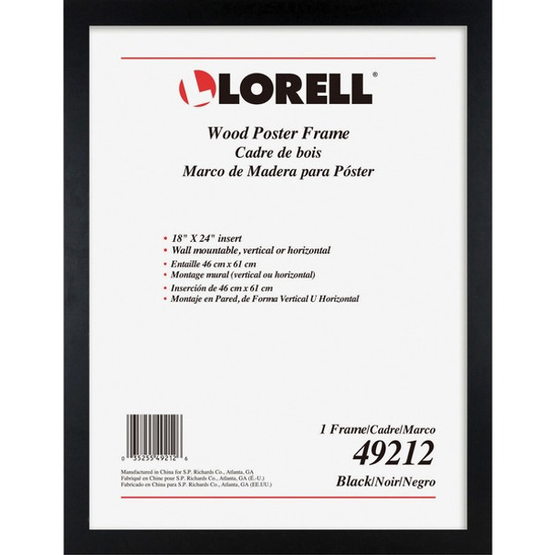 Lorell Wide Frame - 24" x 36" Frame Size - Rectangle - Horizontal, Vertical - 1 Each - Black