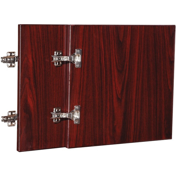 Lorell Essentials Mahogany Wall Hutch Door Kit - 16.6" x 16" x 0.7" x 0.8" - Material: Polyvinyl Chloride (PVC) - Finish: Mahogany