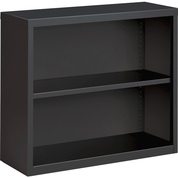 Lorell Fortress Series Charcoal Bookcase - 34.5" x 12.6"30" - 2 Shelve(s) - Material: Steel - Finish: Charcoal, Powder Coated