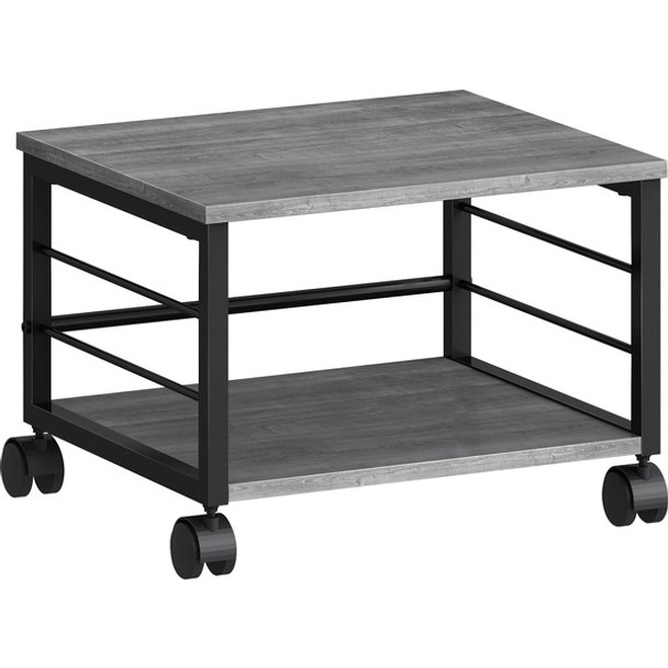 Lorell Underdesk Mobile Machine Stand - 150 lb Load Capacity - 13.2" Height x 18.7" Width x 15.7" Depth - Desk - Powder Coated - Metal, Laminate, Polyvinyl Chloride (PVC) - Charcoal, Black