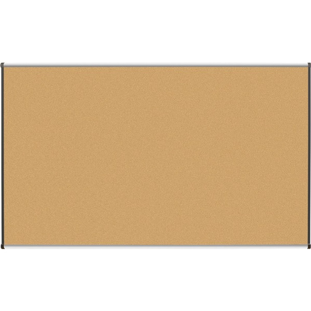 Lorell Satin-Finish Bulletin Board - 72" Height x 48" Width - Natural Cork Surface - Durable, Self-healing - Silver Anodized Aluminum Frame - 1 Each