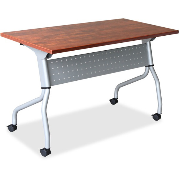 Lorell Cherry Flip Top Training Table - For - Table TopRectangle Top - Four Leg Base - 4 Legs x 23.60" Table Top Width x 60" Table Top Depth - 29.50" Height x 59" Width x 23.63" Depth - Cherry - Nylon - 1 Each