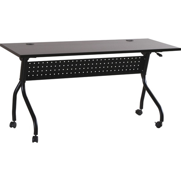 Lorell Espresso/Black Training Table - For - Table TopRectangle Top - Four Leg Base - 4 Legs x 48" Table Top Width x 23.50" Table Top Depth - 29.50" Height x 47.25" Width x 23.63" Depth - Assembly Required - Black, Espresso - Melamine, Nylon - 1 Each