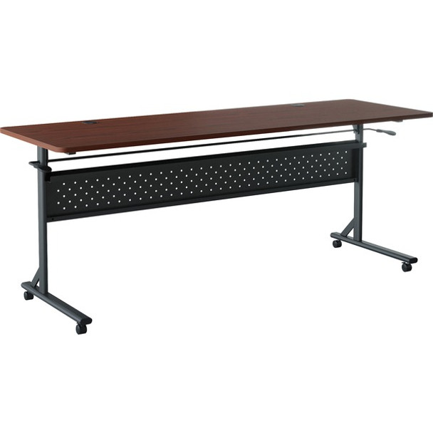 Lorell Shift 2.0 Flip & Nesting Mobile Table - For - Table TopLaminated Rectangle Top - 72" Table Top Length x 24" Table Top Width x 1" Table Top Thickness - 29.50" Height - Assembly Required - Mahogany - 1 Each