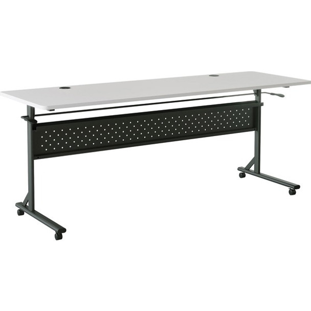 Lorell Shift 2.0 Flip & Nesting Mobile Table - For - Table TopLaminated Rectangle Top - 72" Table Top Length x 24" Table Top Width x 1" Table Top Thickness - 29.50" Height - Assembly Required - Gray - 1 Each