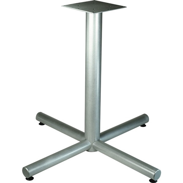 Lorell Hospitality Collection X-Leg Table Base - Metallic Silver X-shaped Base - 30" Height x 42" Width x 42" Depth - Assembly Required - 1 Each