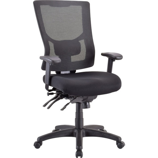 Lorell Conjure Executive High-back Mesh Back Chair - Black Seat - Black Mesh Back - High Back - 5-star Base - 1 Each