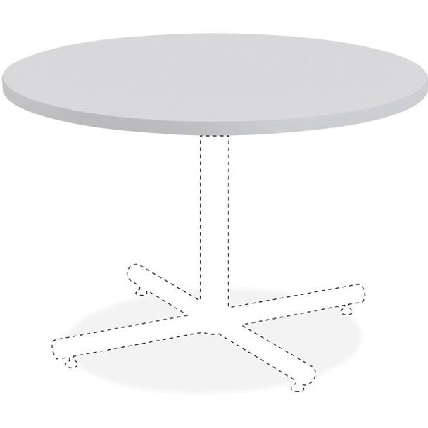 Lorell Round Invent Tabletop - Light Gray - For - Table TopRound Top x 1" Table Top Thickness x 42" Table Top Diameter - Assembly Required - High Pressure Laminate (HPL), Light Gray - Particleboard, Polyvinyl Chloride (PVC) - 1 Each