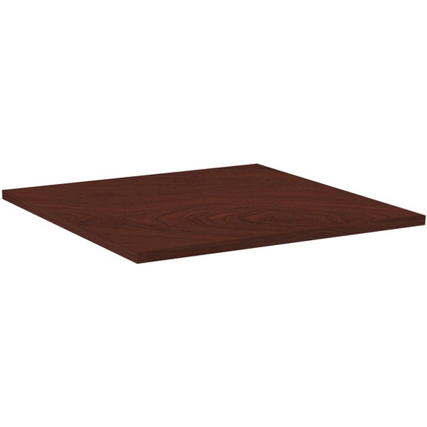 Lorell Hospitality Square Tabletop - Mahogany - For - Table TopSquare Top - 36" Table Top Length x 36" Table Top Width x 1" Table Top Thickness - Assembly Required - High Pressure Laminate (HPL), Mahogany - 1 Each