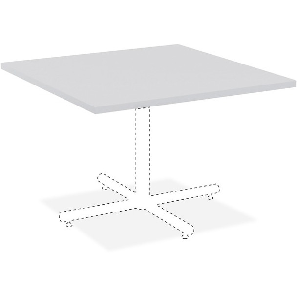Lorell Hospitality Square Tabletop - Light Gray - For - Table TopSquare Top - 36" Table Top Length x 36" Table Top Width x 1" Table Top Thickness - Assembly Required - High Pressure Laminate (HPL), Light Gray - 1 Each