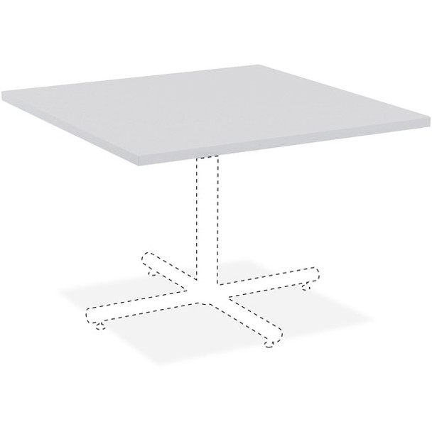 Lorell Hospitality Square Tabletop - Light Gray - For - Table TopSquare Top - 42" Table Top Length x 42" Table Top Width x 1" Table Top Thickness - Assembly Required - High Pressure Laminate (HPL), Light Gray - 1 Each