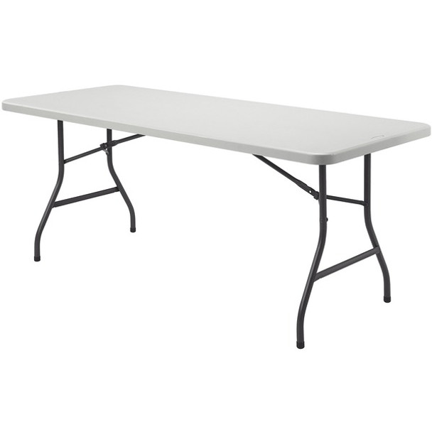 Lorell Rectangular Banquet Table - For - Table TopLight Gray Rectangle Top - Dark Gray Base x 96" Table Top Width x 30" Table Top Depth x 2" Table Top Thickness - 29" Height - Gray - 1 Each