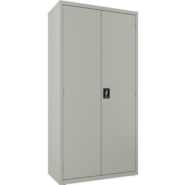 Lorell Wardrobe Cabinet - 18" x 36" x 72" - 2 x Door(s) - Locking Door - Gray - Steel - Recycled