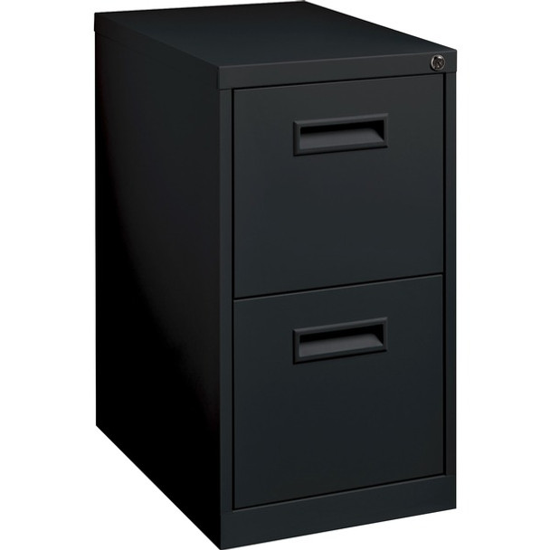 Lorell File/File Mobile Pedestal Files - 2-Drawer - 15" x 19" x 28" - 2 x Drawer(s) for File - Letter - Locking Casters, Security Lock, Ball-bearing Suspension - Black - Powder Coated - Steel - Recycled