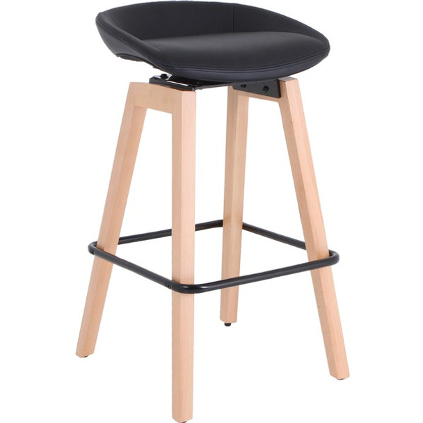 Lorell Modern Low-Back Stool - Low Back - Black - 1 Each