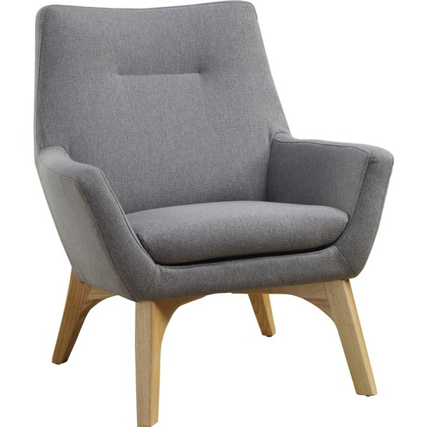 Lorell Quintessence Collection Upholstered Chair - Gray Seat - Gray Back - Low Back - Four-legged Base - 1 Each