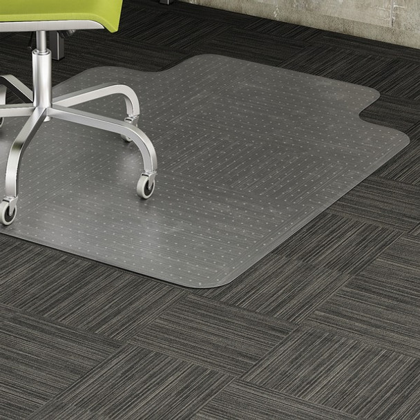 Lorell Standard Lip Low-pile Chairmat - Carpeted Floor - 48" Length x 36" Width x 0.12" Thickness - Lip Size 10" Length x 19" Width - Vinyl - Clear - 1Each