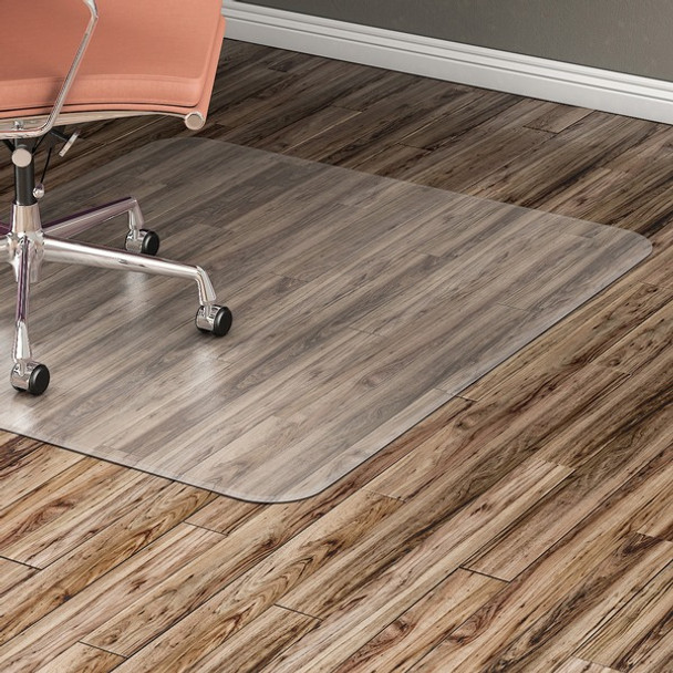Lorell Hard Floor 60" Rectangular Chairmat - Hard Floor, Wood Floor, Vinyl Floor, Tile Floor - 60" Length x 46" Width x 95 mil Thickness - Rectangular - Vinyl - Clear - 1Each