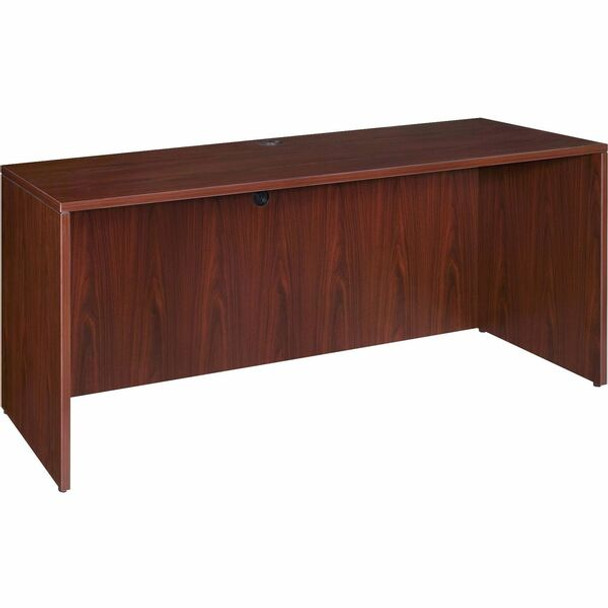 Lorell Essentials Credenza Shell - 59" x 23.6" x 1" x 29.5" - Finish: Laminate, Mahogany