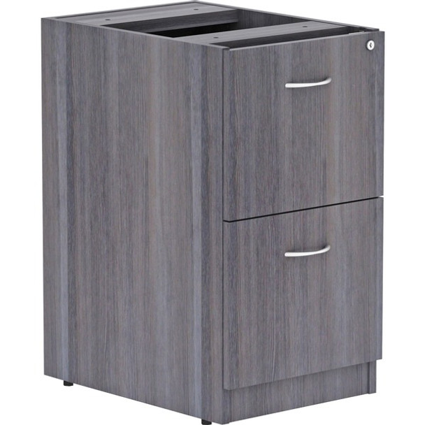 Lorell Weathered Charcoal Laminate Desking Pedestal - 2-Drawer - 16" x 22"28.3" - 2 x File Drawer(s) - Finish: Laminate, Weathered Charcoal