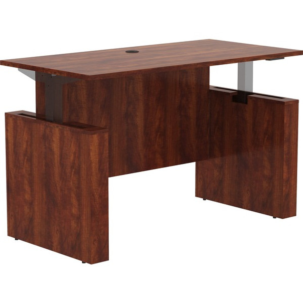 Lorell Essentials 60" Sit-to-Stand Desk Shell - 0.1" Top, 1" Edge, 60" x 29"49" - Finish: Cherry