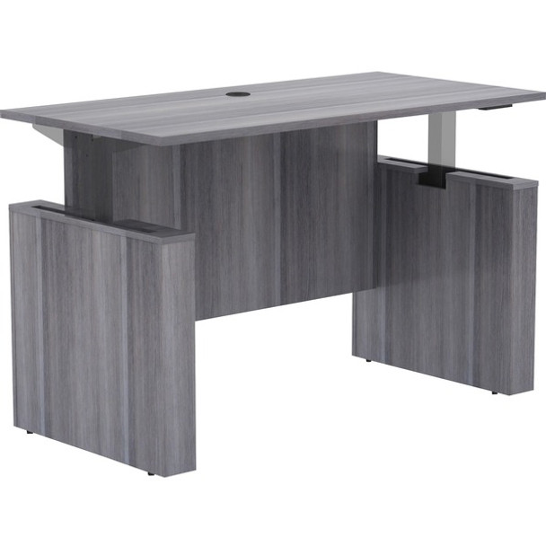 Lorell Essentials 60" Sit-to-Stand Desk Shell - 0.1" Top, 1" Edge, 60" x 29"49" - Finish: Weathered Charcoal