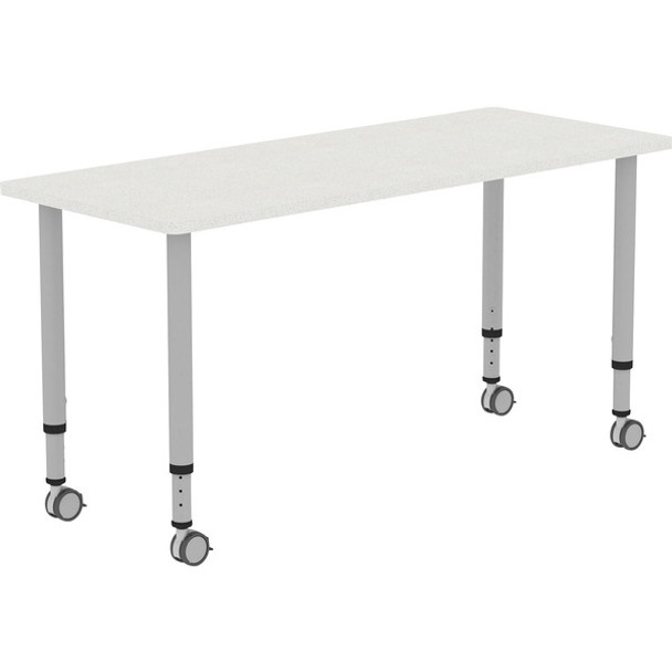 Lorell Height-adjustable 60" Rectangular Table - For - Table TopRectangle Top - Adjustable Height - 26.62" to 33.62" Adjustment x 60" Table Top Width x 23.62" Table Top Depth - 33.62" Height - Assembly Required - Laminated, Gray - Laminate - 1 Each