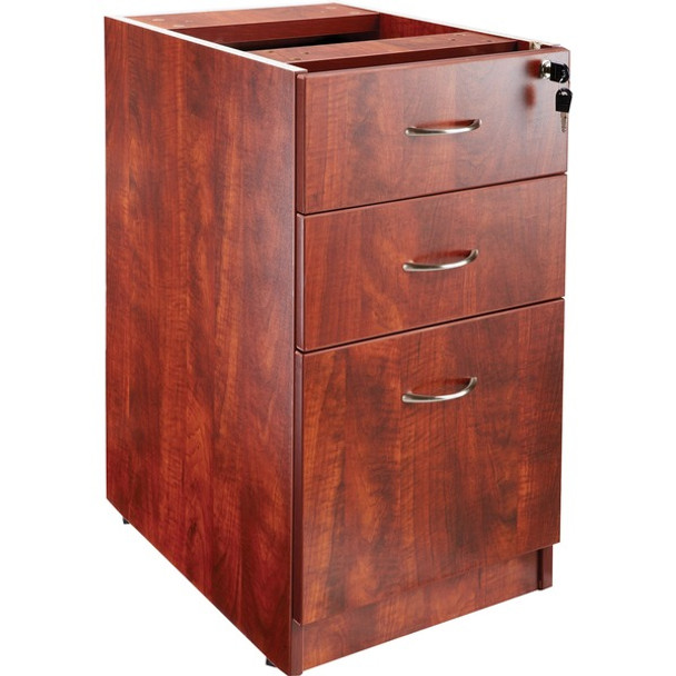 Lorell Essentials Hanging Fixed Pedestal - 3-Drawer - 15.5" x 21.9"28.5" - 3 x Box, File Drawer(s) - Finish: Laminate, Cherry