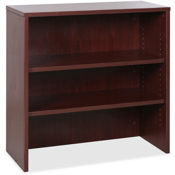 Lorell Essentials Mahogany Laminate Stack-on Bookshelf - 36" x 15" x 36" - 2 x Shelf(ves) - Stackable - Mahogany, Laminate - MFC, Polyvinyl Chloride (PVC) - Assembly Required